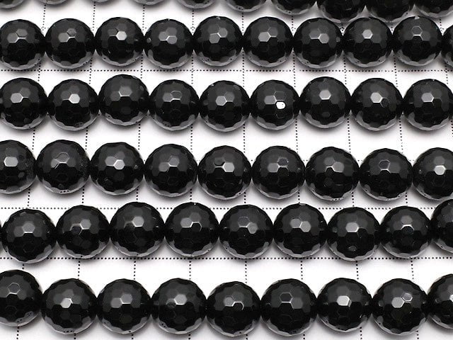 [Video] Onyx  128Faceted Round 10mm 1strand beads (aprx.14inch/35cm)