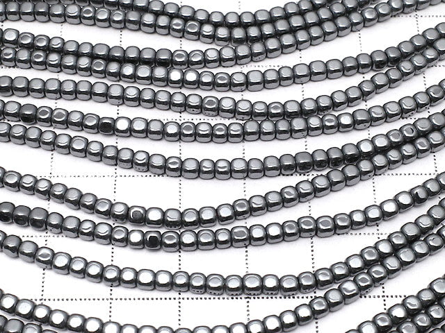 Hematite  Small Size Cube 3x3mm x3mm  1strand beads (aprx.15inch/38cm)