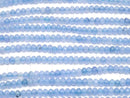Blue Color Jade Faceted Button Rondelle 3 x 3 x 2 mm 1strand beads (aprx.13 inch / 33 cm)