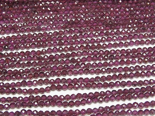 [Video] High Quality! India Garnet AAA Faceted Round 2mm 1strand beads (aprx.15inch / 37cm)