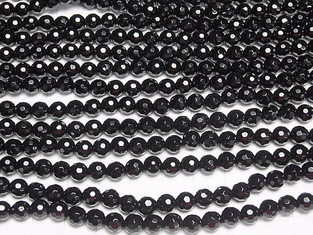 [Video] Onyx  128Faceted Round 6mm 1strand beads (aprx.14inch/35cm)