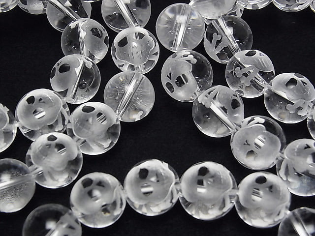 [Video] Skull's Carved! Crystal AAA Round 10mm,12mm,14mm Half chain/Bracelet