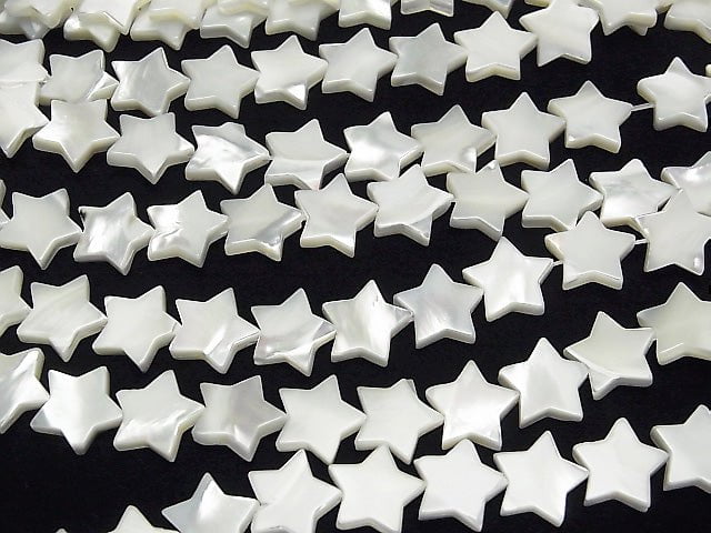 Mother of Pearl MOP White Star [6mm] [8mm] [10mm] [12mm] 1strand beads (aprx.15inch / 36cm)