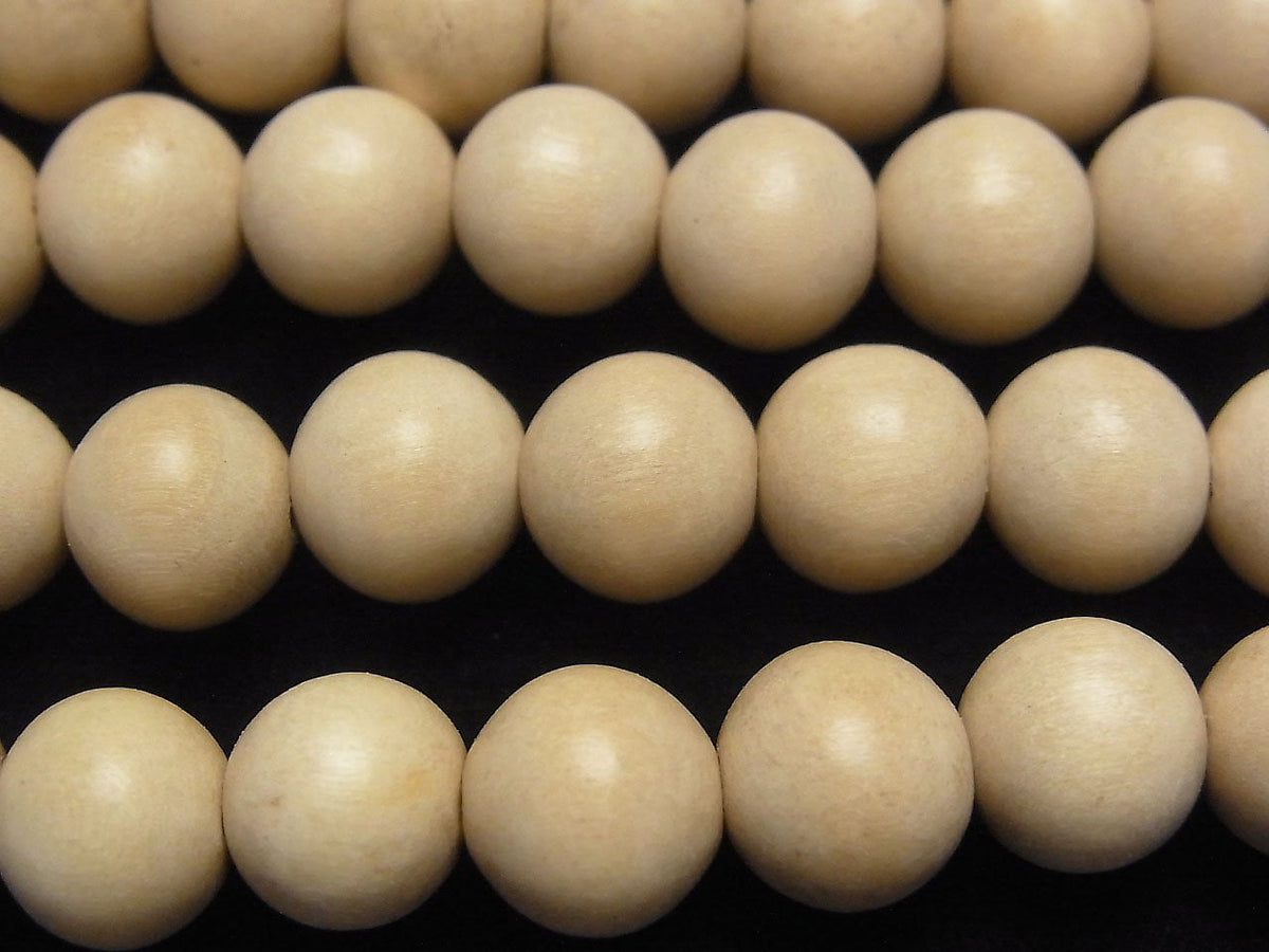1strand $3.19! White Wood Semi Round 10mm 1strand beads (aprx.15inch / 38cm)