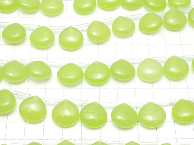 Yellow Green-Jade Chestnut 15x15x7mm 1strand beads (aprx.15inch/38cm)