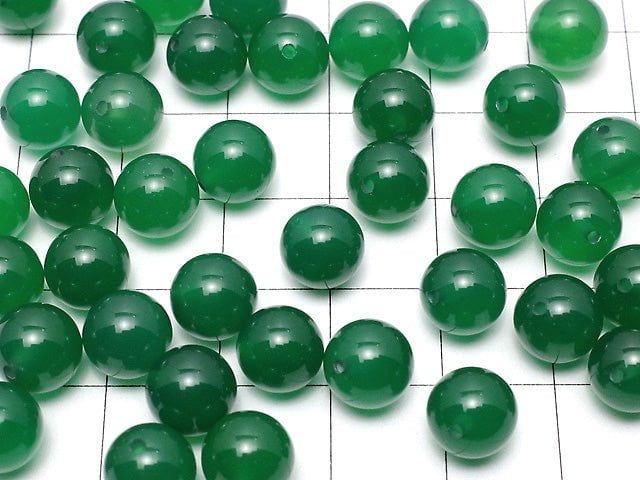 [Video] Green Onyx AAA Half Drilled Hole Round 8mm 10pcs