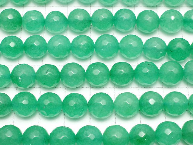 1strand $5.79! Pastel green color Jade 128 Faceted Round 10 mm 1 strand beads (aprx.14 inch / 35 cm)