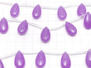 Purple color Jade Pear shape 22x12x7mm half or 1strand beads (aprx.15inch/36cm)