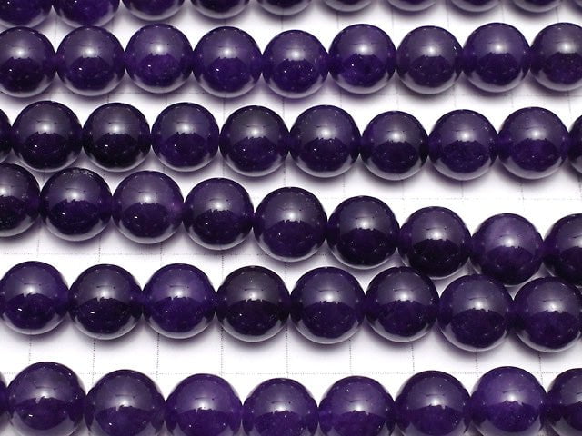 Dark Purple Color Jade Round 12mm 1strand beads (aprx.15inch / 37cm)