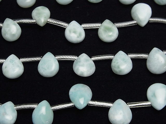 Larimar Pectolite AA Pear shape (Smooth) 10x8x5mm 1strand beads (aprx.7inch/18cm)