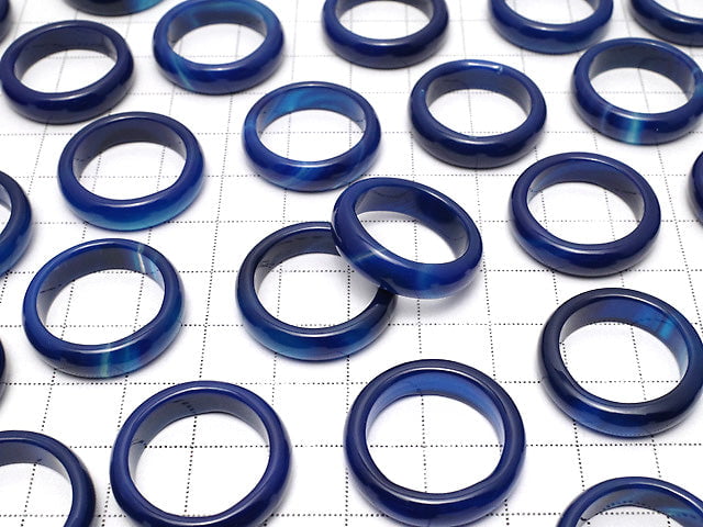 [Video] Blue Agate Ring [Size 11]-[Size 16] 2pcs