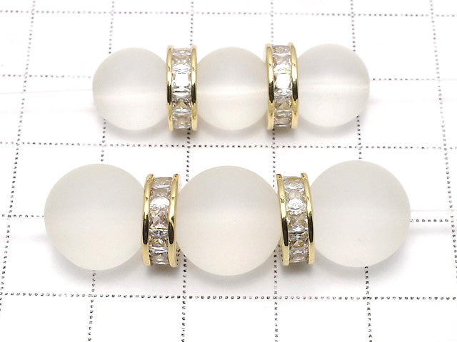 [Video] Metal Parts Rondelle 10.5x10.5x3.5mm Gold (with CZ) 2pcs