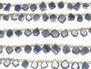 [Video] Unheated Blue Sapphire AAA- Rough Slice Faceted half or 1strand beads (aprx.7inch / 18cm)
