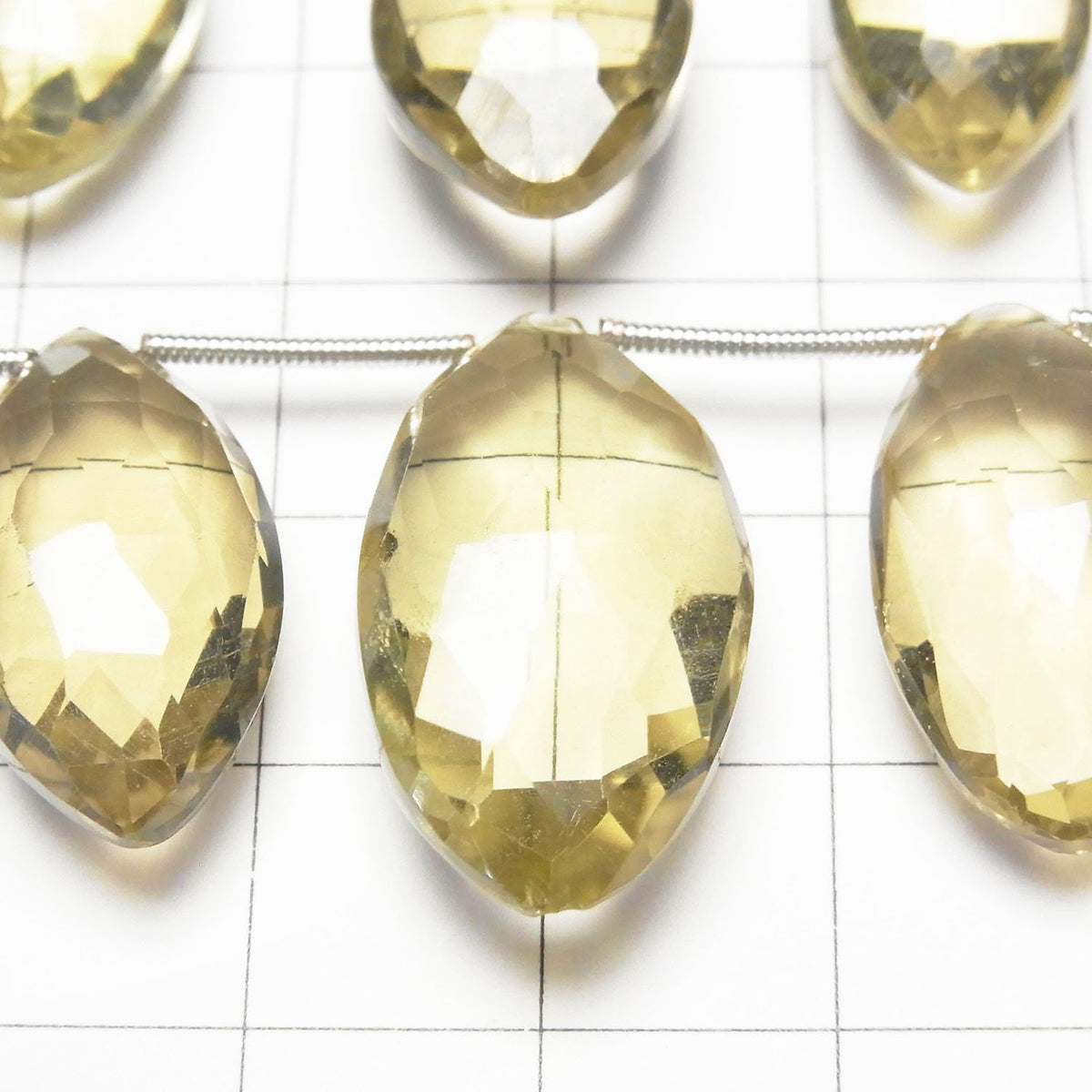 High Quality Lemon Quartz AAA Marquise Faceted Briolette 1strand beads (9pcs )