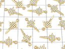 Metal Parts star motif charm 15x8mm Gold color (with CZ) 2pcs $3.59!
