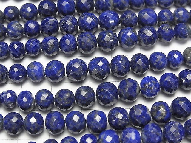 [Video] Lapislazuli AA++ Faceted Button Roundel  1strand beads (aprx.8inch/20cm)
