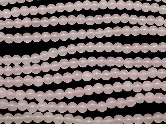 Pink Color Jade (Clear Type) Round 4mm 1strand beads (aprx.15inch / 37cm)