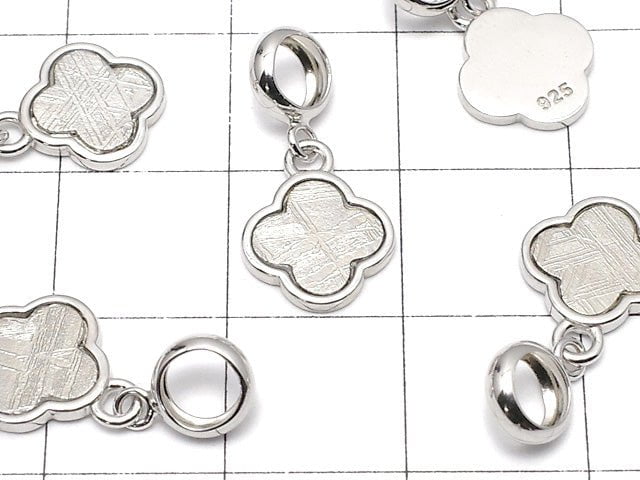 [Video]Meteorite (Muonionalusta) Clover Pendant 10x10mm Silver925