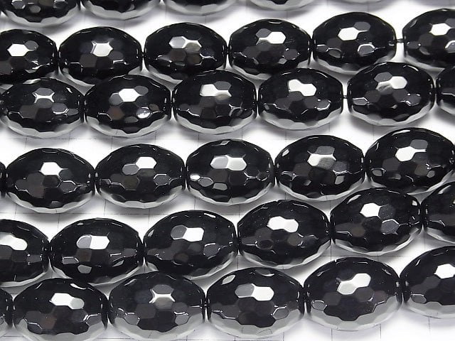 [Video] Onyx  Faceted Rice 20x15x15mm half or 1strand beads (aprx.15inch/36cm)