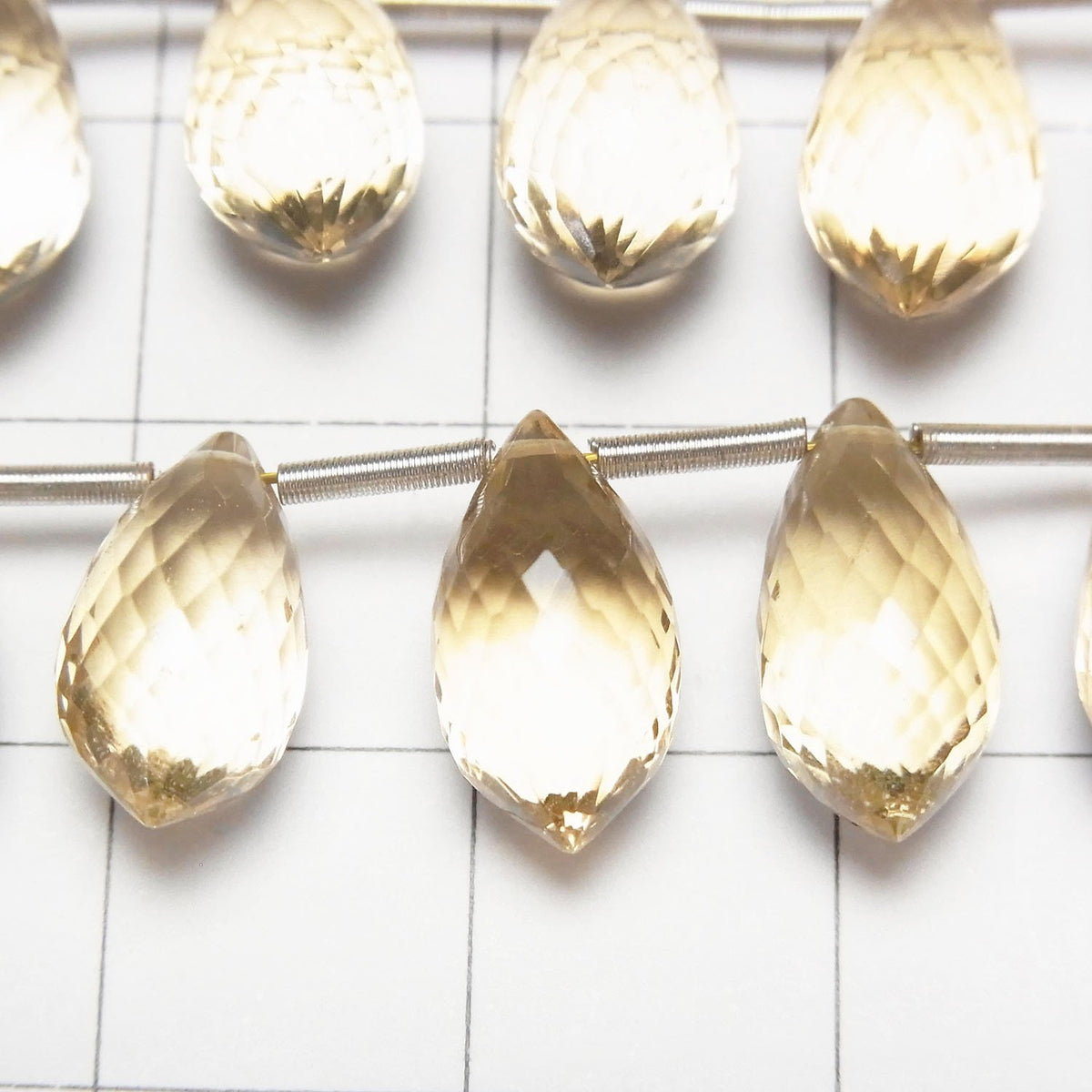 MicroCut High Quality Citrine AAA Marquise Rice Faceted Briolette 1strand beads (8pcs )