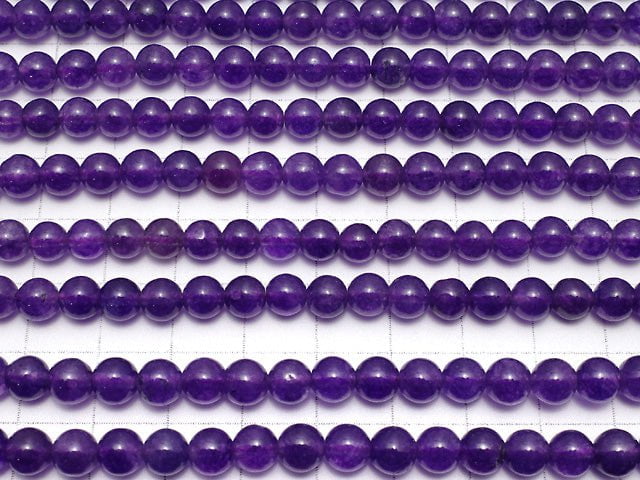 Dark Purple Color Jade Round 6mm 1strand beads (aprx.15inch / 38cm)