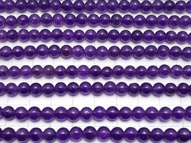 Dark Purple Color Jade Round 6mm 1strand beads (aprx.15inch / 38cm)