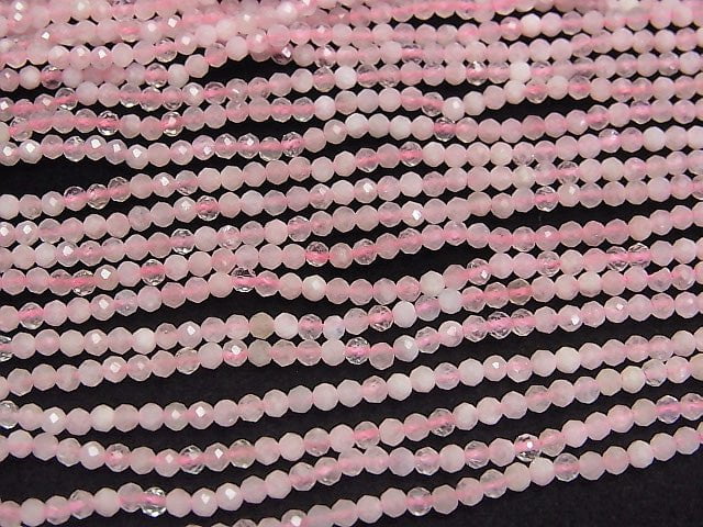 [Video] High Quality!  2pcs $9.79! Morganite AA Faceted Round 2mm  1strand beads (aprx.15inch/38cm)