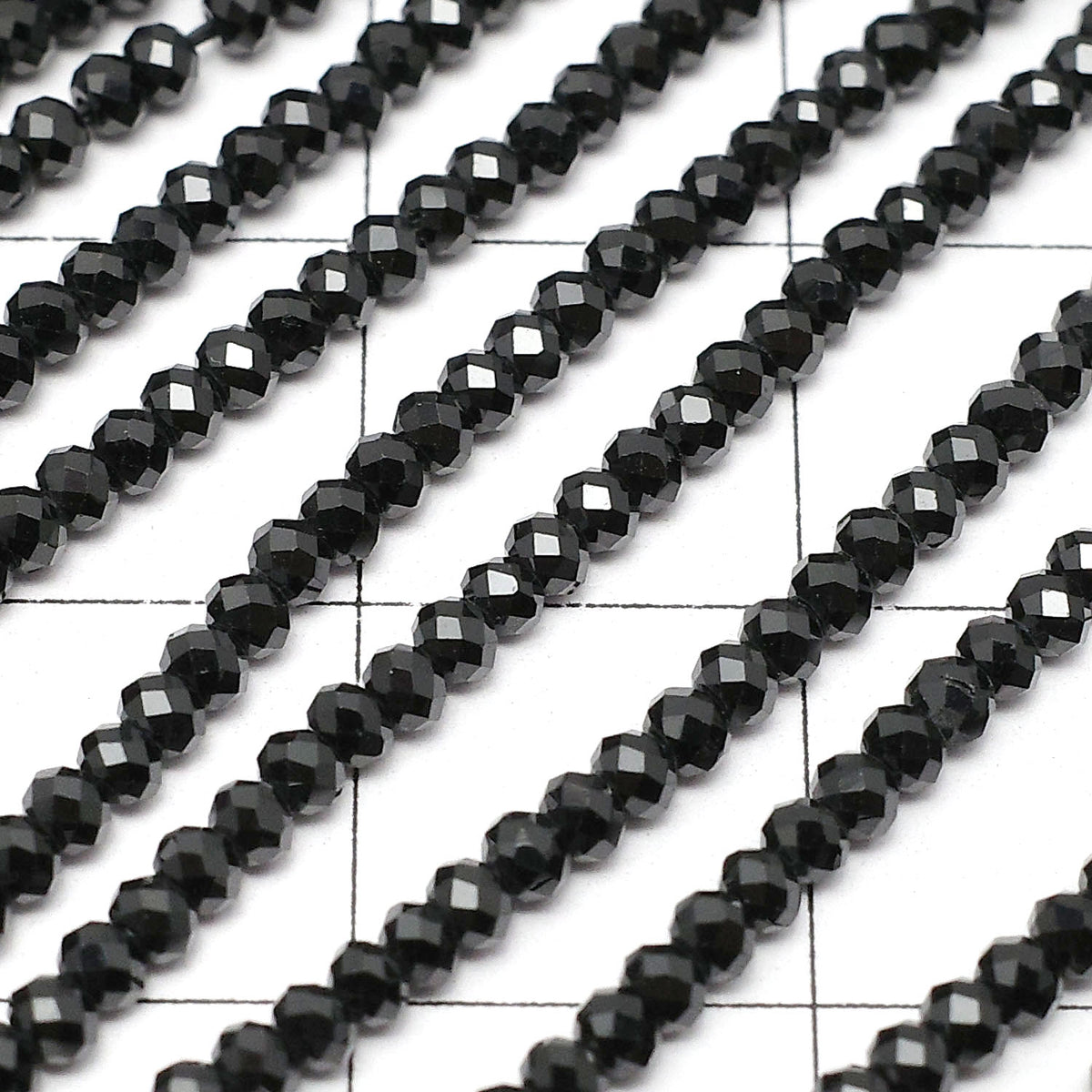 High Quality! 2pcs for $6.79! High Quality Black Spinel AAA++ Faceted Button Rondelle, 2x2x1mm, 1strand beads (approx. 15 inches/37 cm)