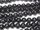 [Video] Onyx AAA Round Rose Cut 14mm half or 1strand beads (aprx.15inch/38cm)