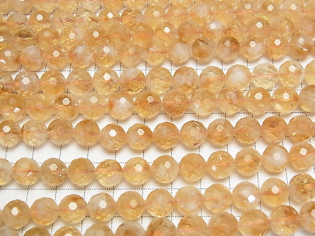 [Video]High Quality! Phantom Citrine AA++ 128Faceted Round 10mm half or 1strand beads (aprx.15inch/36cm)