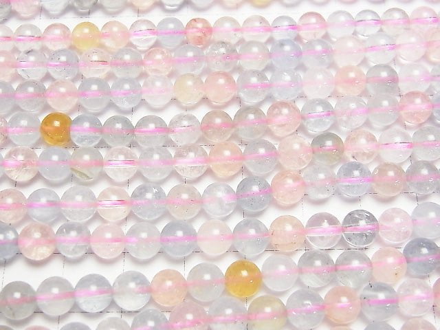 [Video] Beryl Mix (Multicolor Aquamarine) AAA Round 6mm half or 1strand beads (aprx.15inch / 38cm)