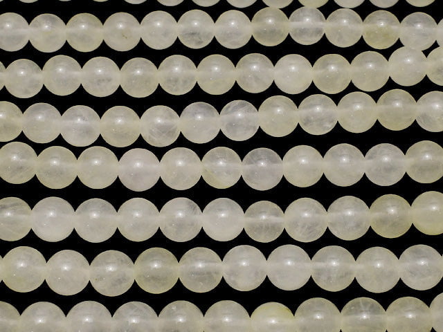 Pastel Yellow Color Jade Round 8mm 1strand beads (aprx.15inch / 36cm)