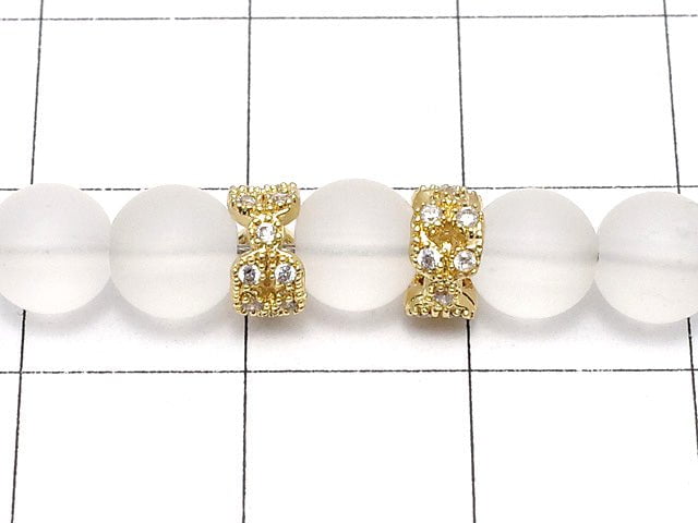 Metal Parts Rondelle 6 x 6 x 3 mm gold color (with CZ) 2 pcs $2.79!