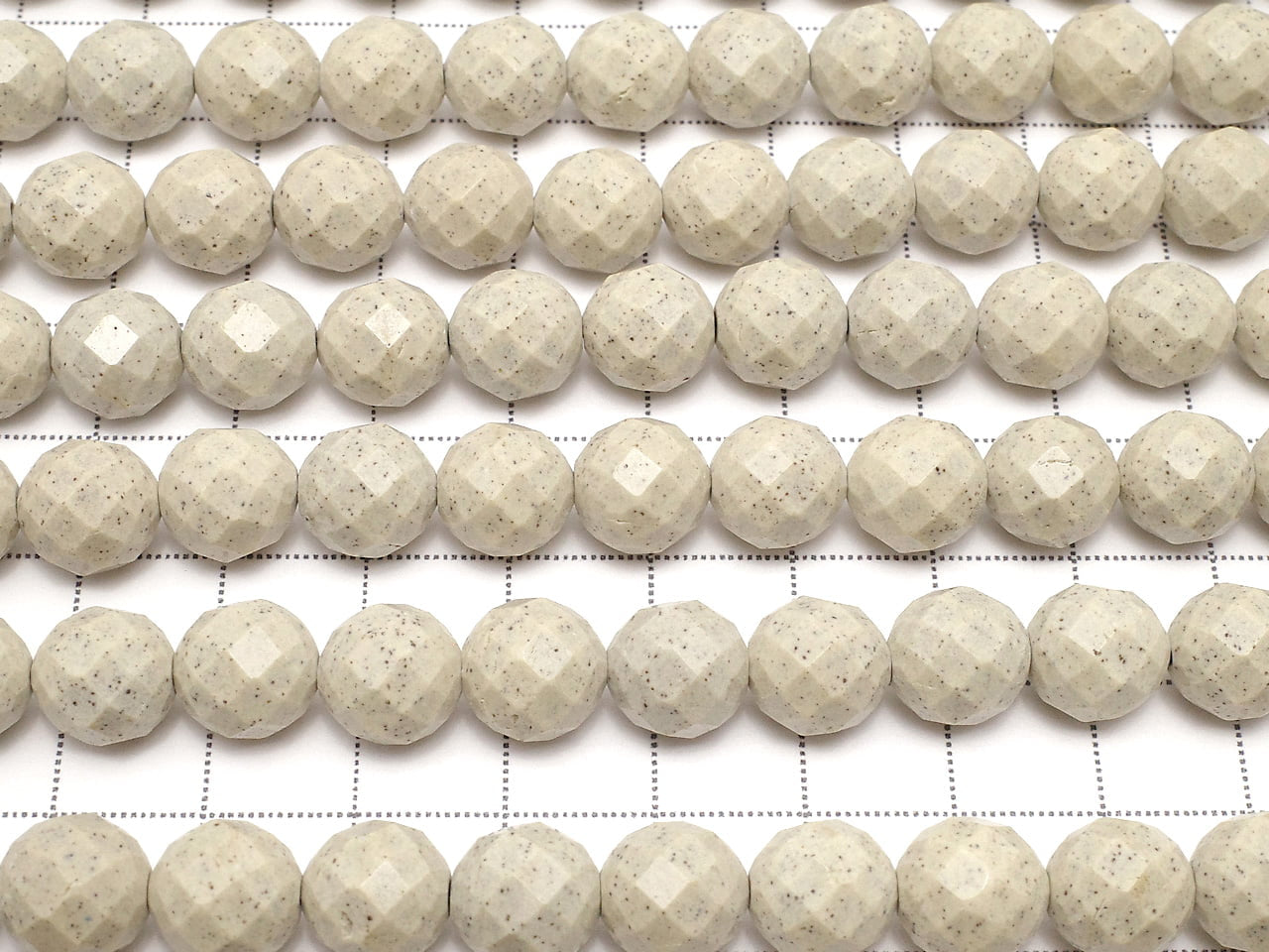 台灣北投石刻面圓珠 10mm 1/4-1串 (約15英吋/37公分)