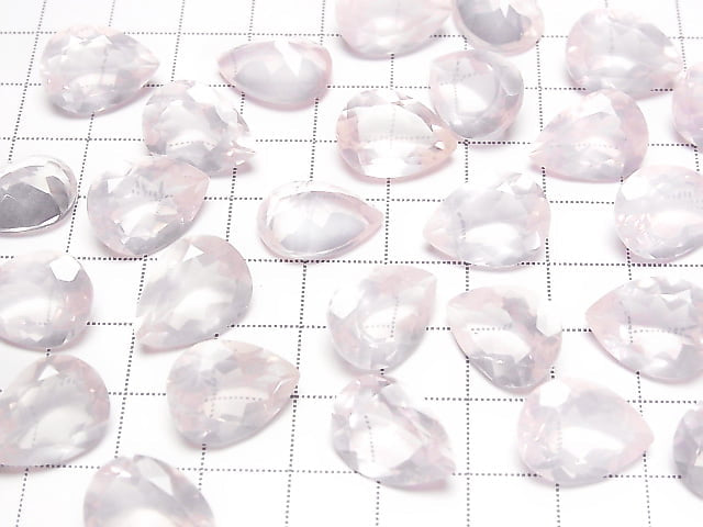 [Video] High Quality Rose Quartz AAA Undrilled Pear shape Faceted 16x12mm 1pc