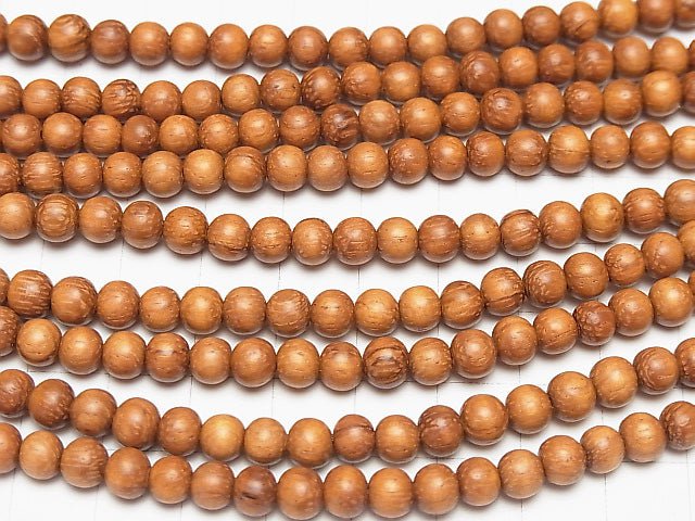 Bayon Wood Beads Semi Round 6mm 1strand beads (aprx.15inch / 38cm)