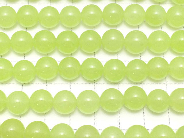 Yellow Green Jade Round 10mm 1strand beads (aprx.15inch / 38cm)