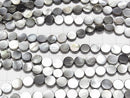 High Quality Black Shell (Black-lip Oyster)AAA Flat Coin 8x8x2mm 1strand beads (aprx.15inch/36cm)