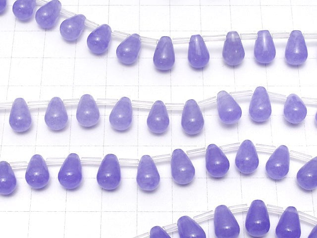 Blue Lavender Jade Drop 10x7x7mm 1strand beads (aprx.15inch / 38cm)