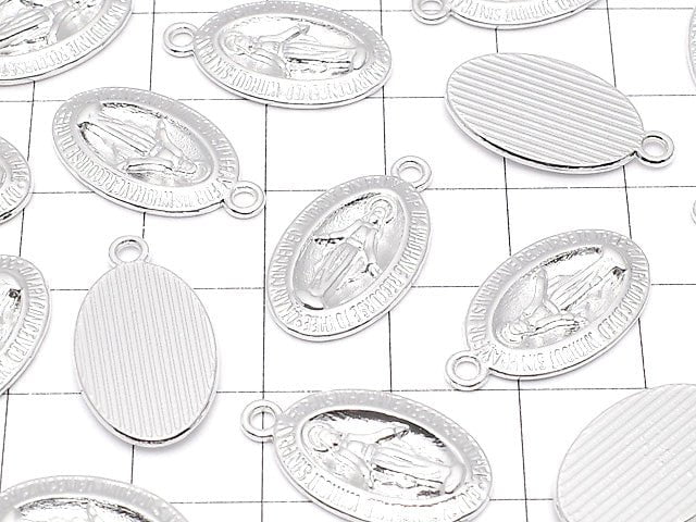 Metal Parts Charm 22x12mm Miraculous Medal Silver 2pcs $1.79!