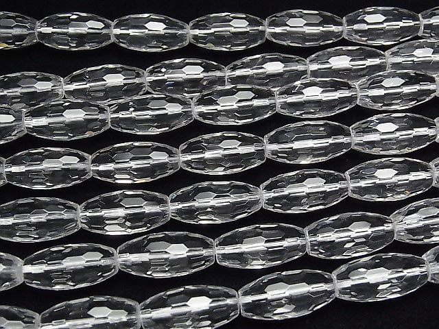 [Video] Crystal AAA Faceted Rice 20 x 10 x 10 mm half or 1 strand beads (aprx. 14 inch / 35 cm)