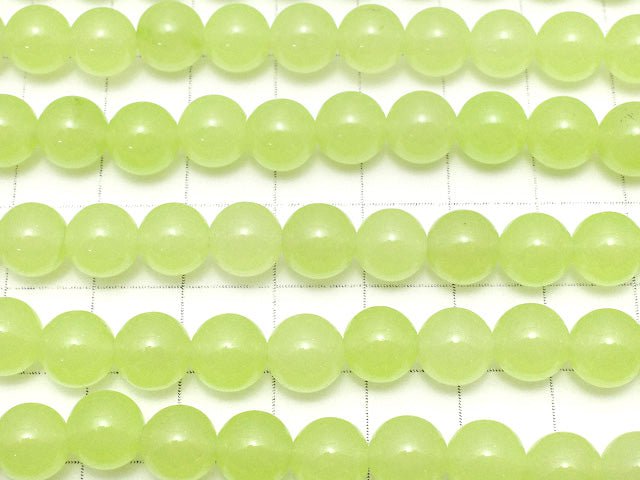 Yellow Green Jade Round 8mm 1strand beads (aprx.15inch/36cm)