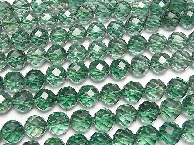 Green Quartz 64 Faceted Round 10 mm half or 1 strand beads (aprx.15 inch / 36 cm)