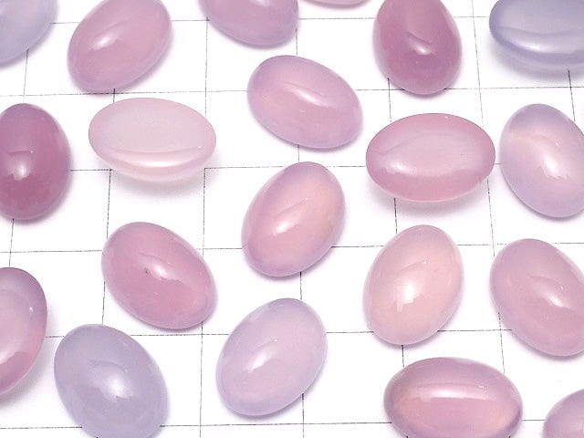 [Video]High Quality Pink Purple Chalcedony AAA Oval Cabochon 14x10mm 4pcs