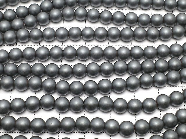Frost Hematite Round 6mm 1strand beads (aprx.15inch / 38cm)