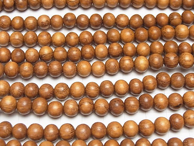 Bayon Wood Beads Semi Round 8mm 1strand beads (aprx.15inch/38cm)