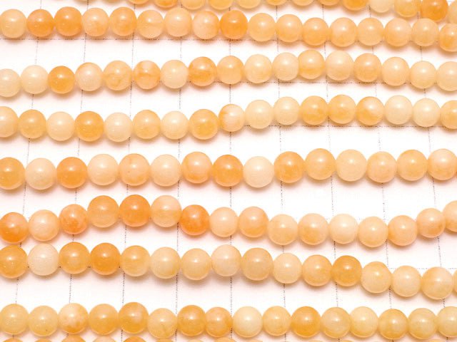 Orange Jade Round 6mm 1strand beads (aprx.15inch / 38cm)