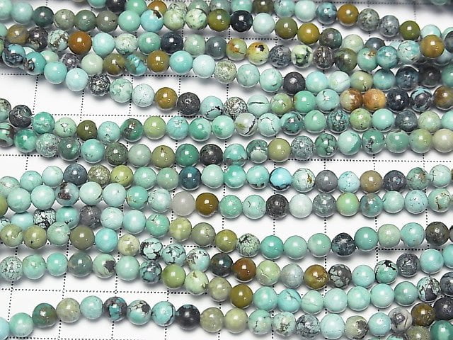 [Video] Turquoise AA+ Round 5mm 1strand beads (aprx.15inch/38cm)