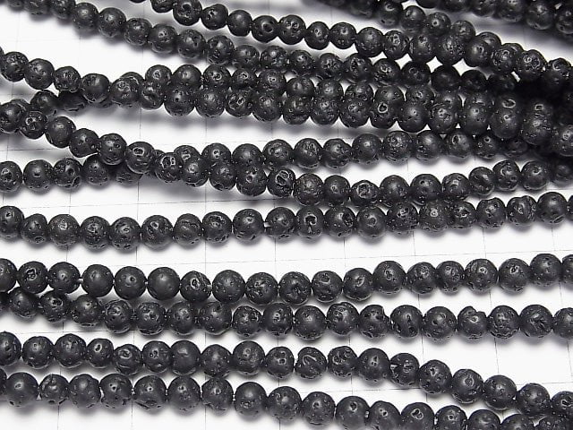 1strand $2.79! Black Lava Round 4-5mm 1strand beads (aprx.15inch / 37cm)