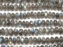 [Video] High Quality Labradorite AAA Faceted Button Rondelle Size Gradation half or 1strand beads (aprx.17inch / 42 cm)
